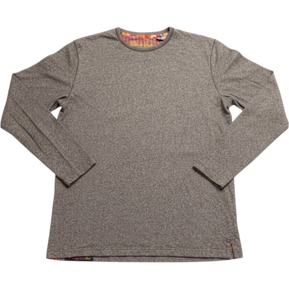 Robert Graham Mens Gray Heather Cotton Long Sleeve Crewneck Sweater Size M